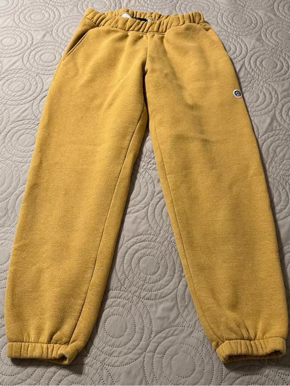 Patagonia Kids Fleece Joggers in Mustard Yellow
